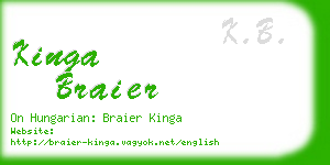 kinga braier business card
